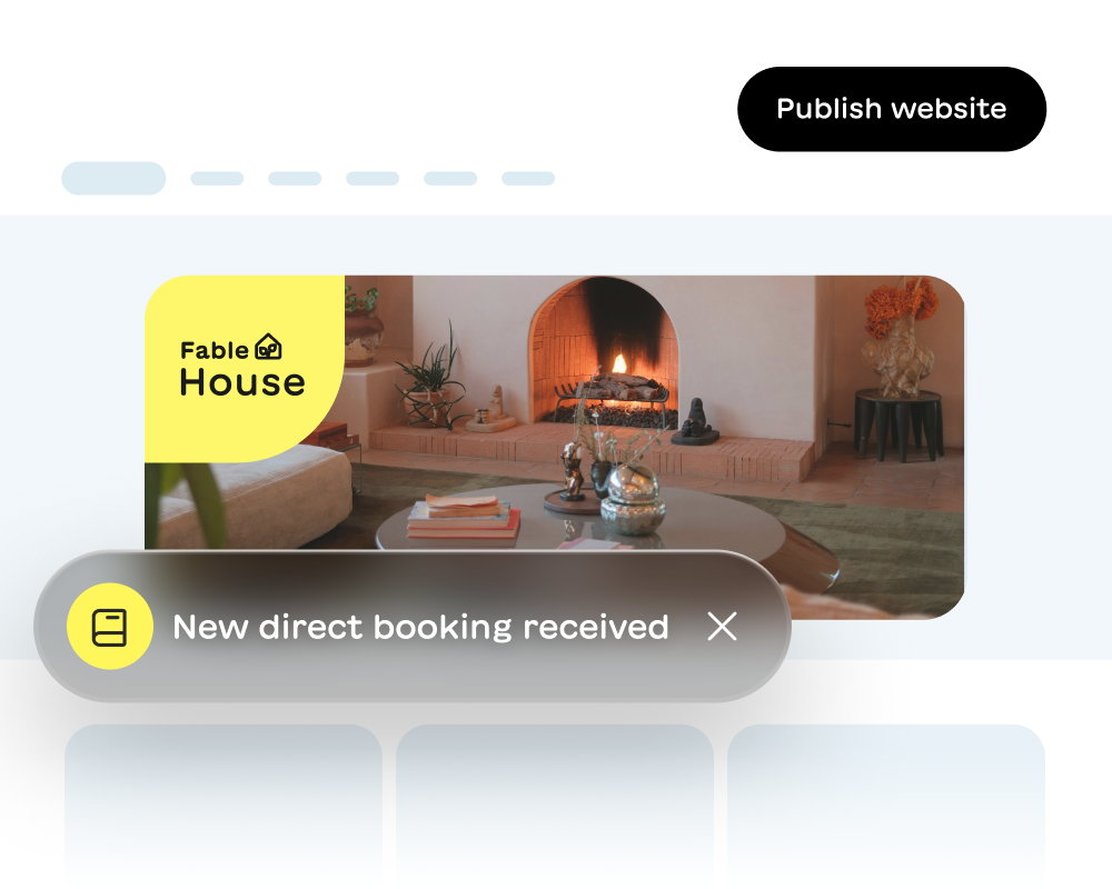 A rental's own booking site with a shareable link